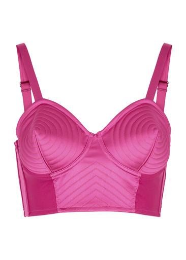 Conical panelled satin bra top by JEAN PAUL GAULTIER