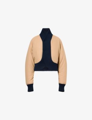 Cropped Contrast-Trim Cotton Bomber Jacket by JEAN PAUL GAULTIER