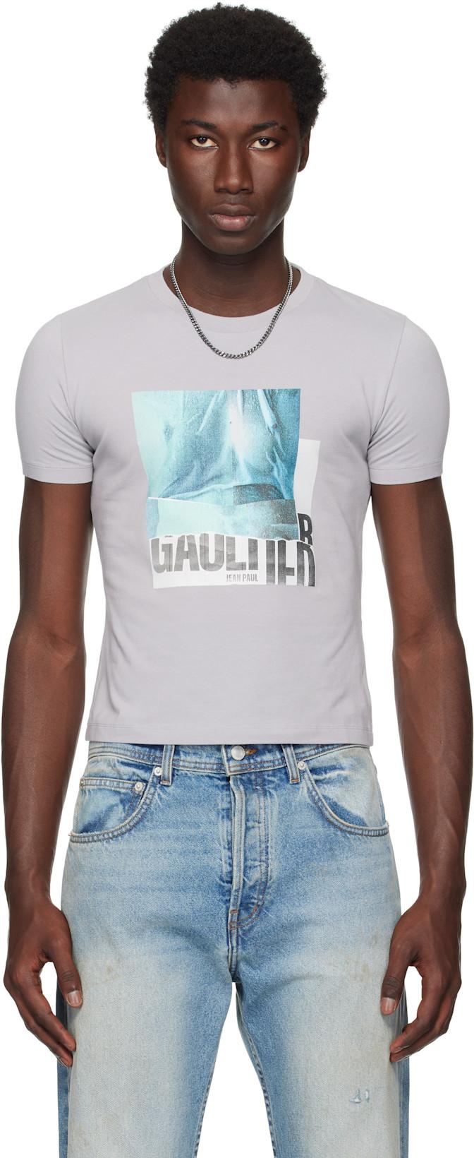 Gray Printed Water Baby T-shirt by JEAN PAUL GAULTIER Gray Printed Water Baby T-shirt by JEAN PAUL GAULTIER