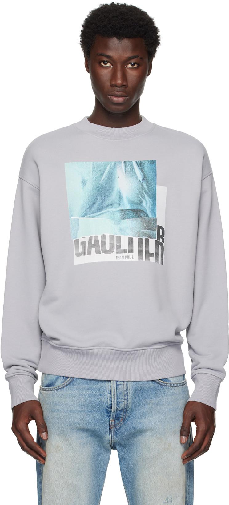 Gray Printed Water Sweatshirt by JEAN PAUL GAULTIER Gray Printed Water Sweatshirt by JEAN PAUL GAULTIER