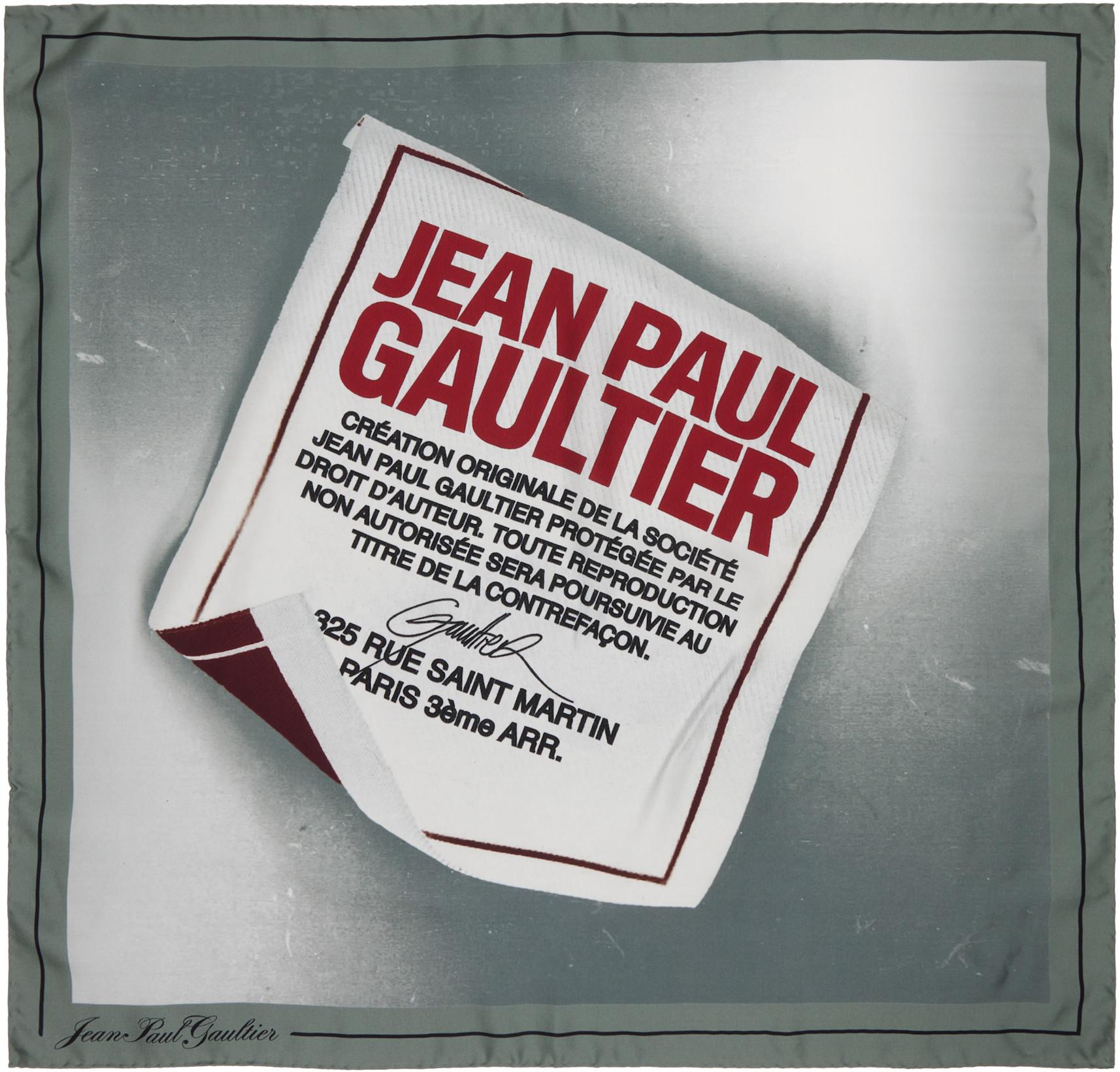 Gray 'The Label' Scarf by JEAN PAUL GAULTIER