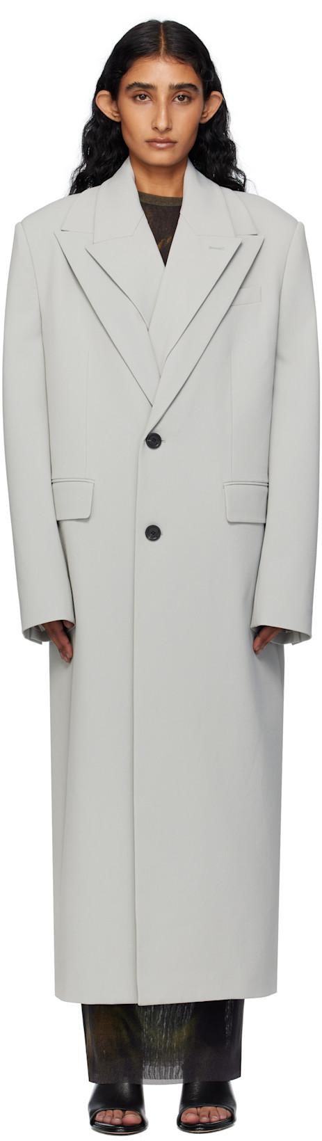 Green Double Layer Body Detail Coat by JEAN PAUL GAULTIER