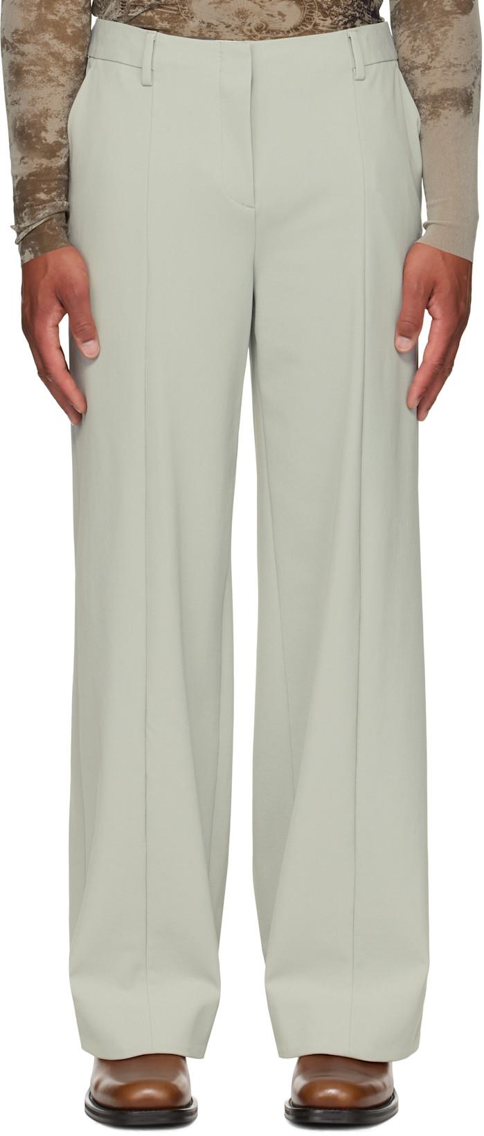 Green Undershoe Straps Detail Trousers by JEAN PAUL GAULTIER
