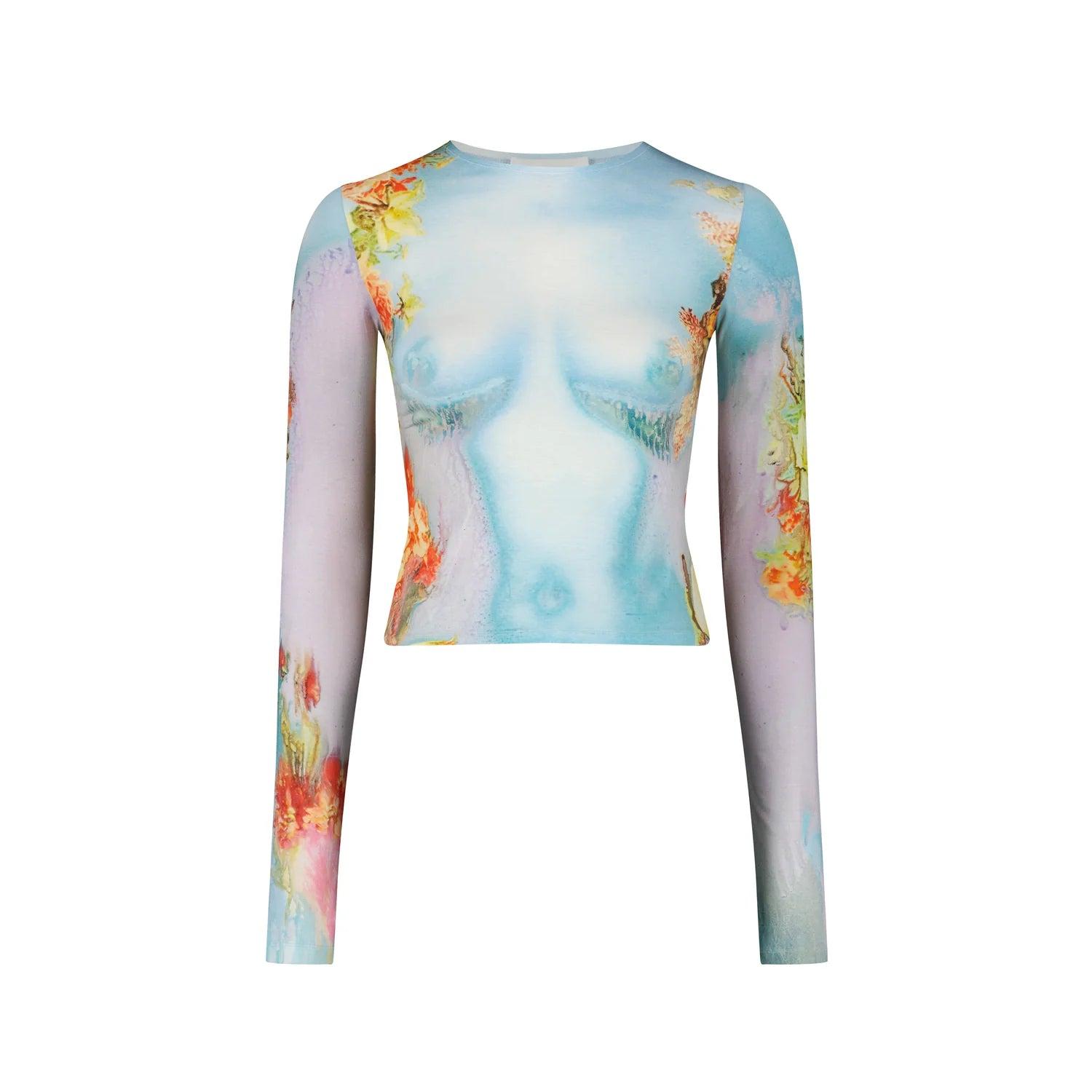 JEAN PAUL GAULTIER - Women's Body Flower Top - (Blue/Yellow) by JEAN PAUL GAULTIER
