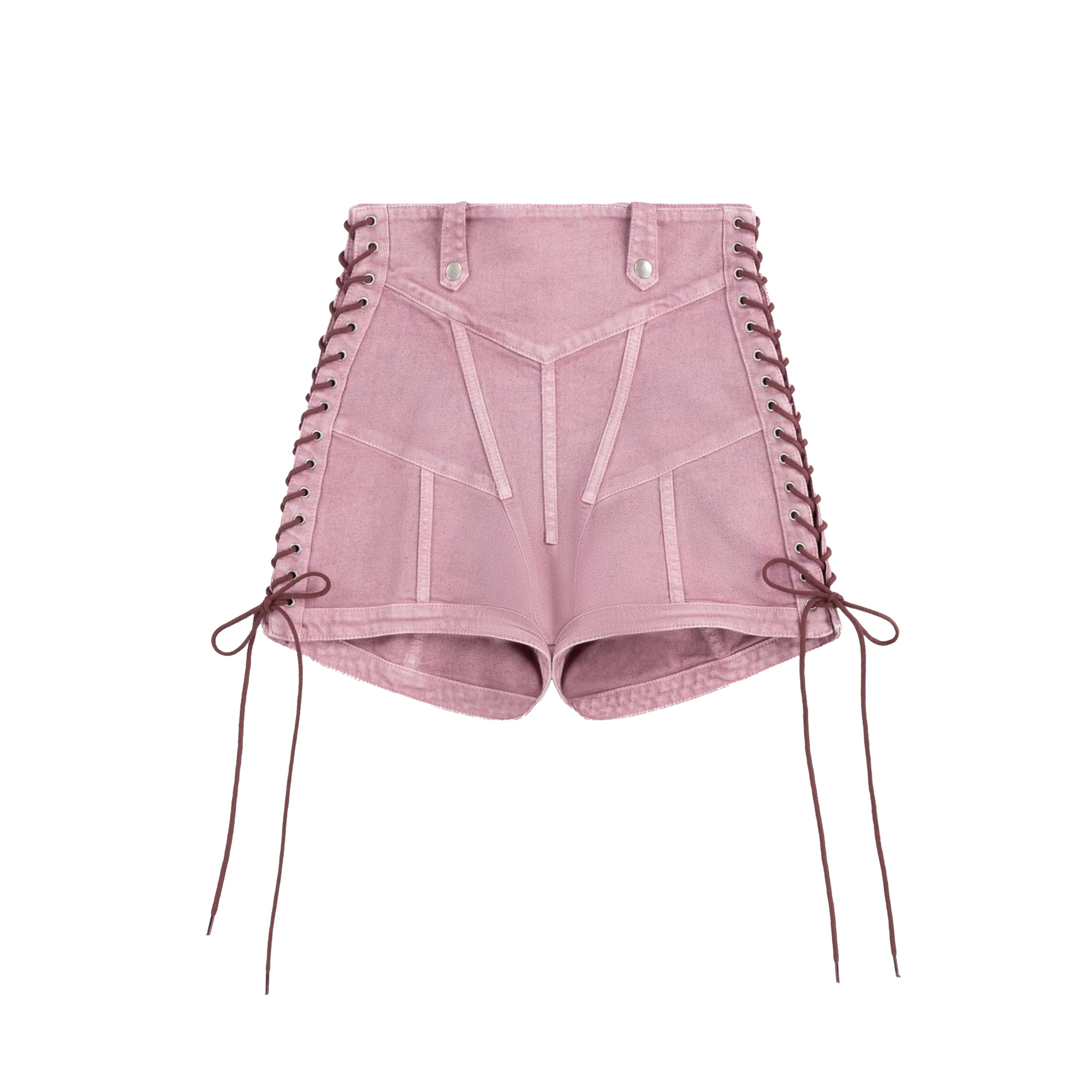 Jean Paul Gaultier - KNWLS Women's Lace Up Shorts - (LILAC) by JEAN PAUL GAULTIER