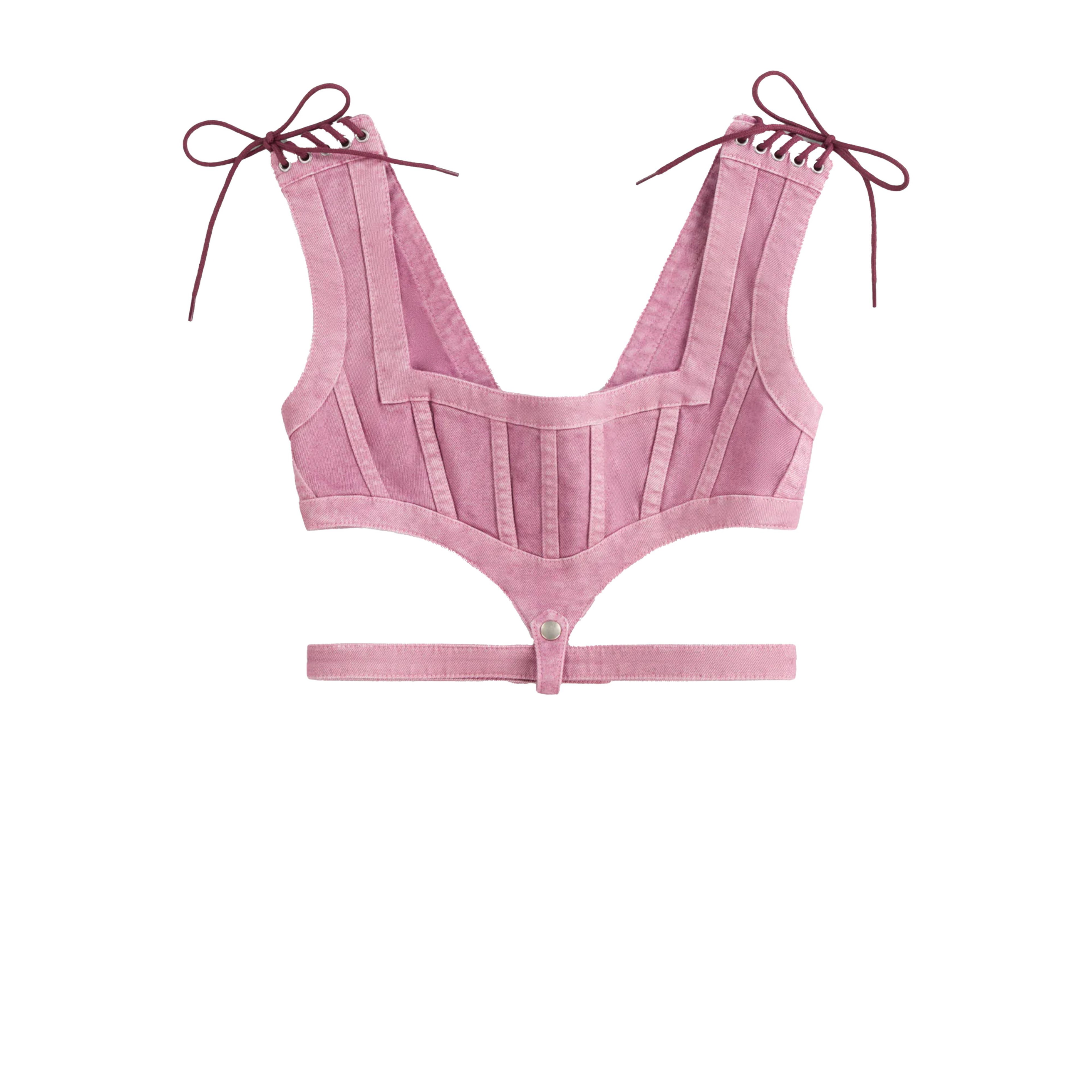 Jean Paul Gaultier - KNWLS Women's Laced Cropped Top - (29 LILAC) by JEAN PAUL GAULTIER