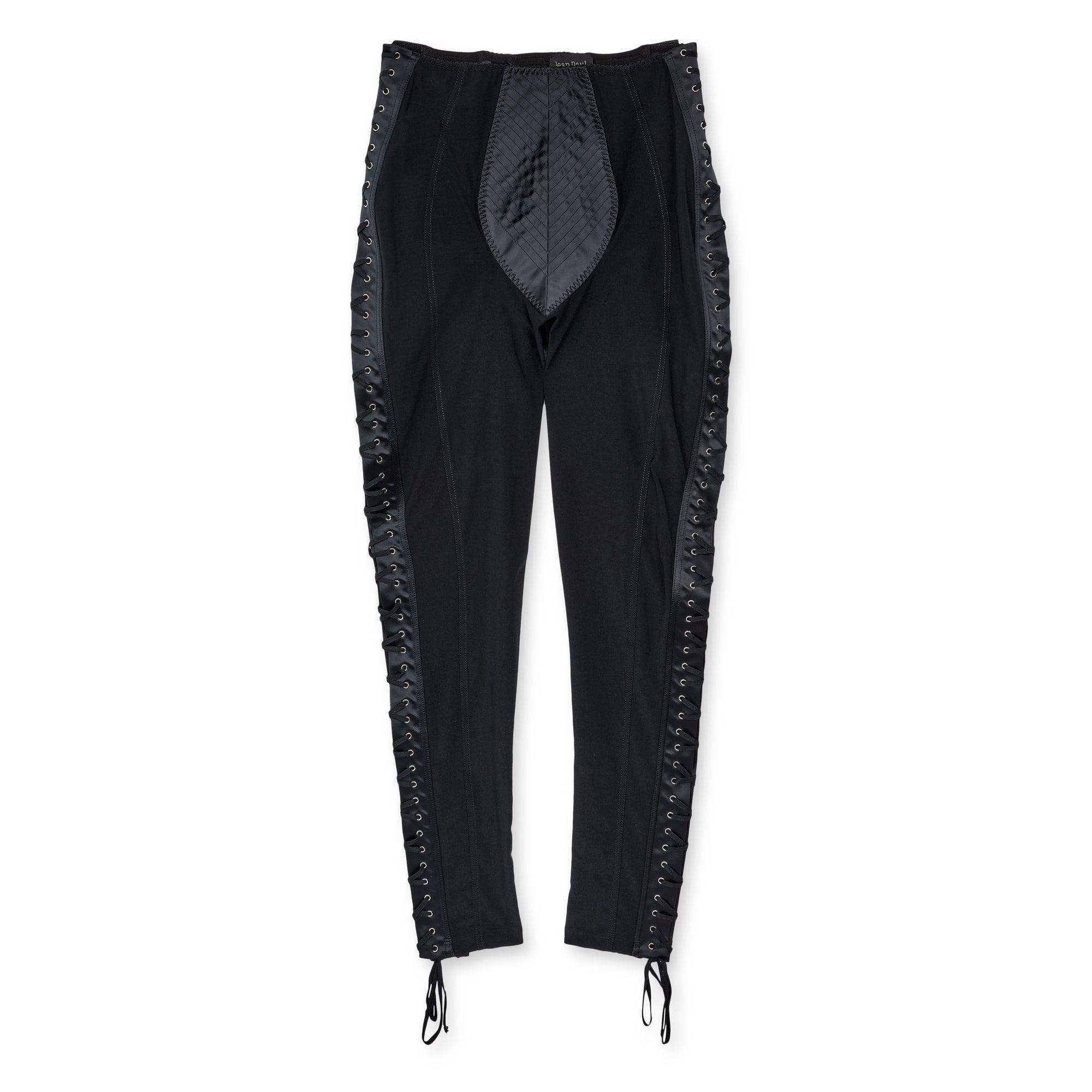 Jean Paul Gaultier - Lotta Volkova The Iconic Leggings With Topstitches Details - (Black) by JEAN PAUL GAULTIER