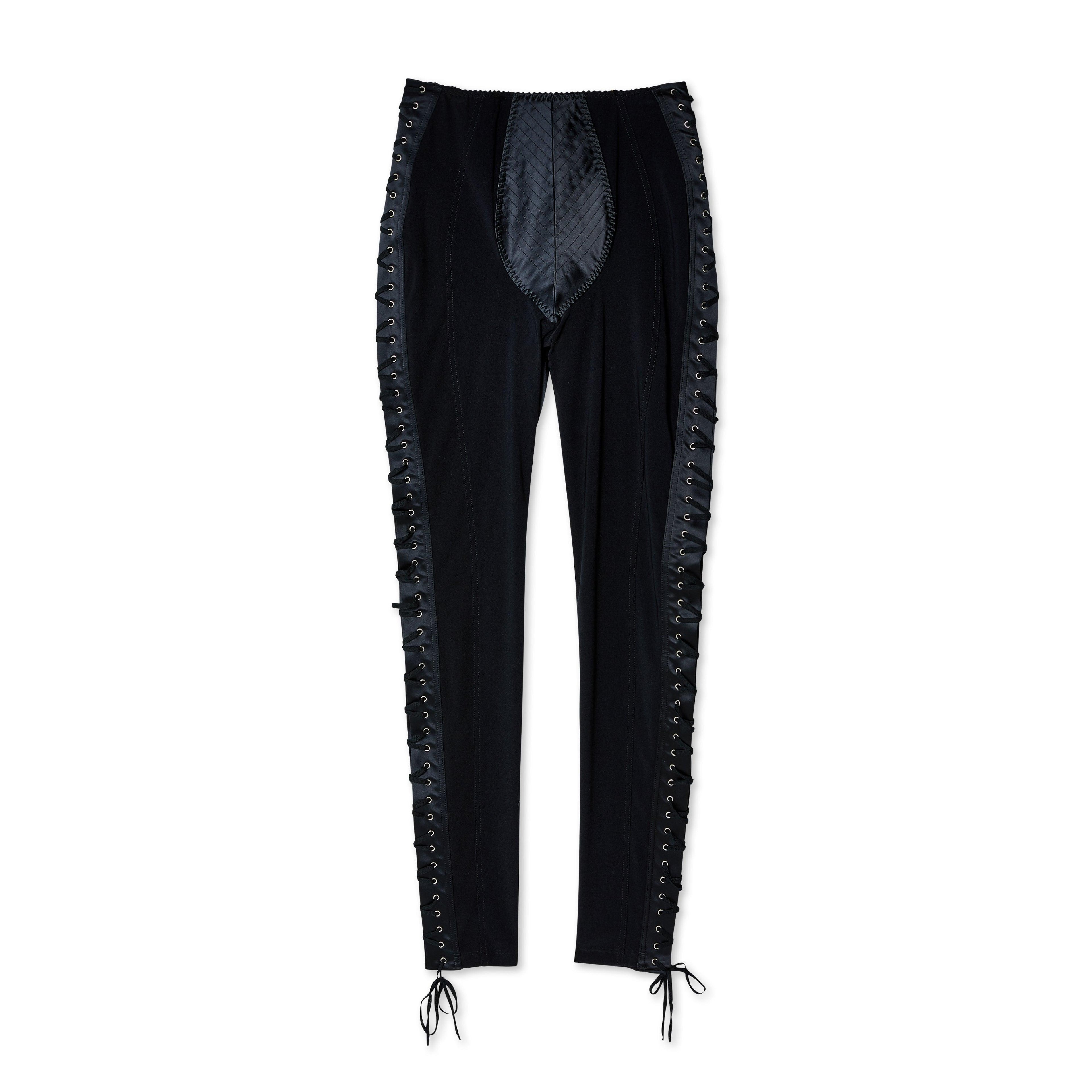 Jean Paul Gaultier - Lotta Volkova The Iconic Leggings With Topstitches Details - (Black) by JEAN PAUL GAULTIER