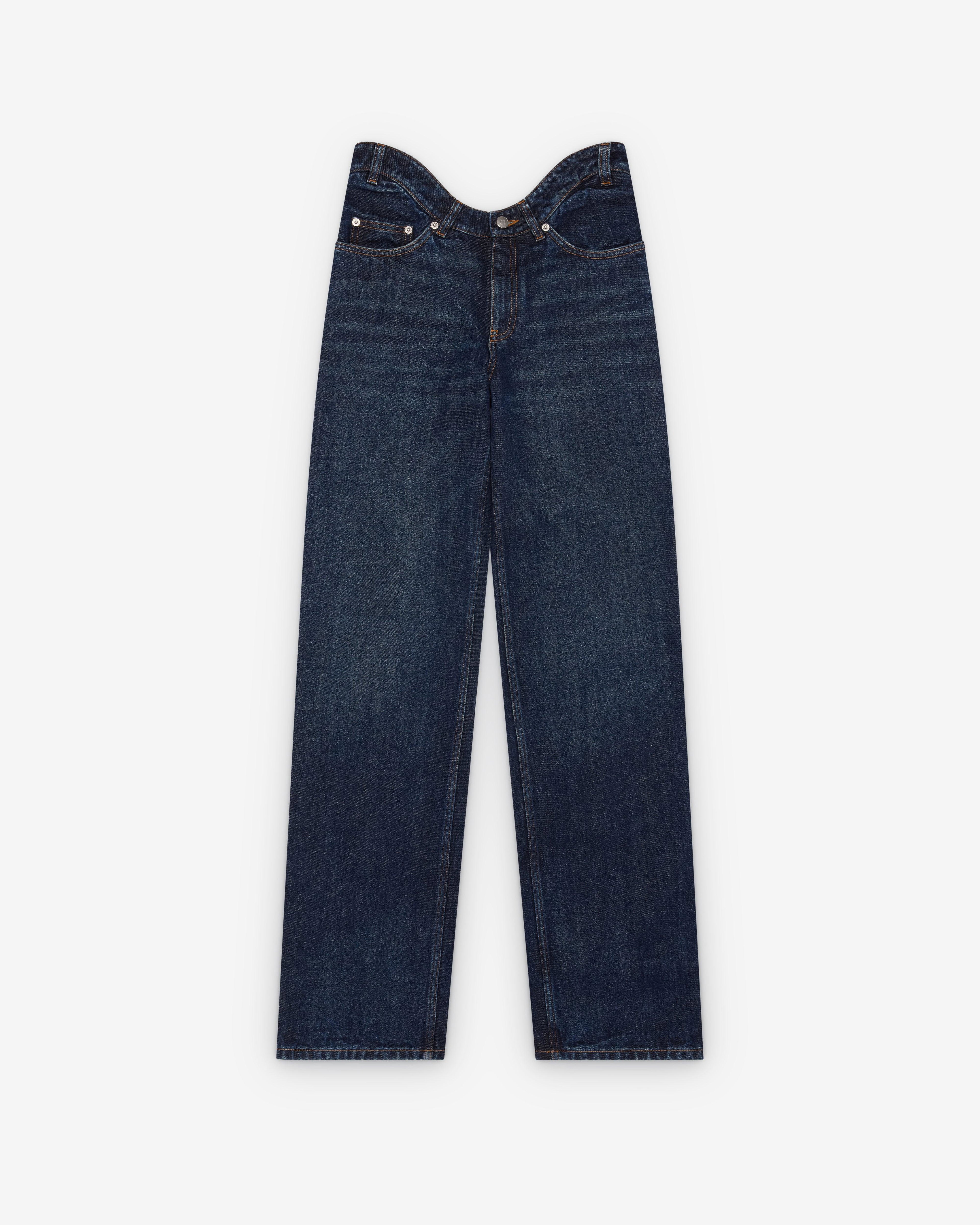 Jean Paul Gaultier - Women's Curved Denim Jeans - (Indigo) by JEAN PAUL GAULTIER