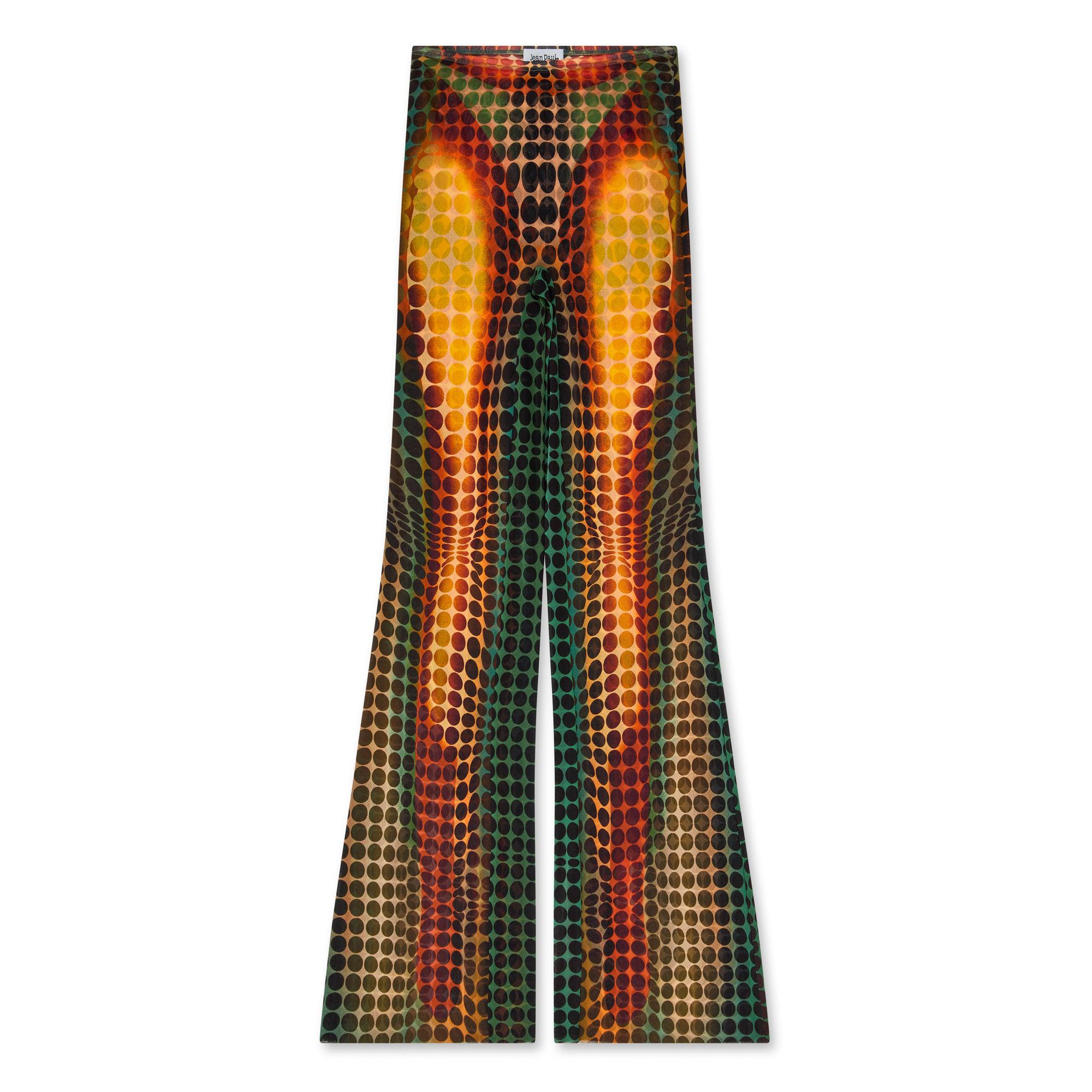 Jean Paul Gaultier - Women’s Flare Trousers - (Orange/Blue/Brown) by JEAN PAUL GAULTIER