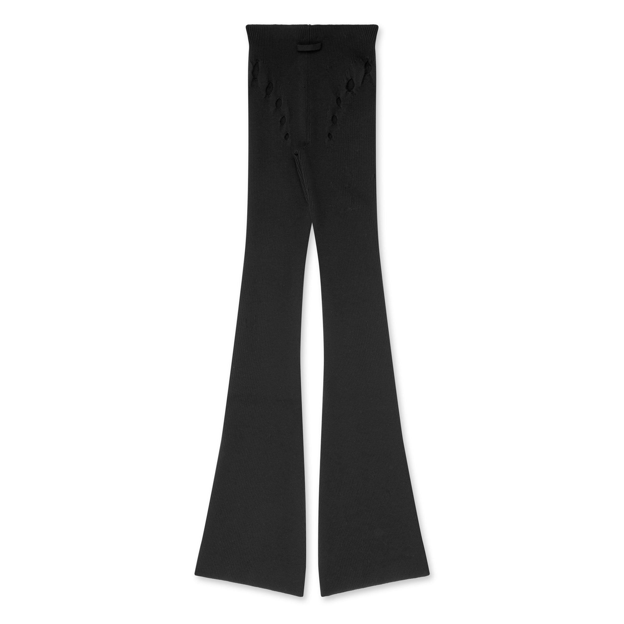 Jean Paul Gaultier - Women’s Flare Trousers With Perforated Details - (Black) by JEAN PAUL GAULTIER