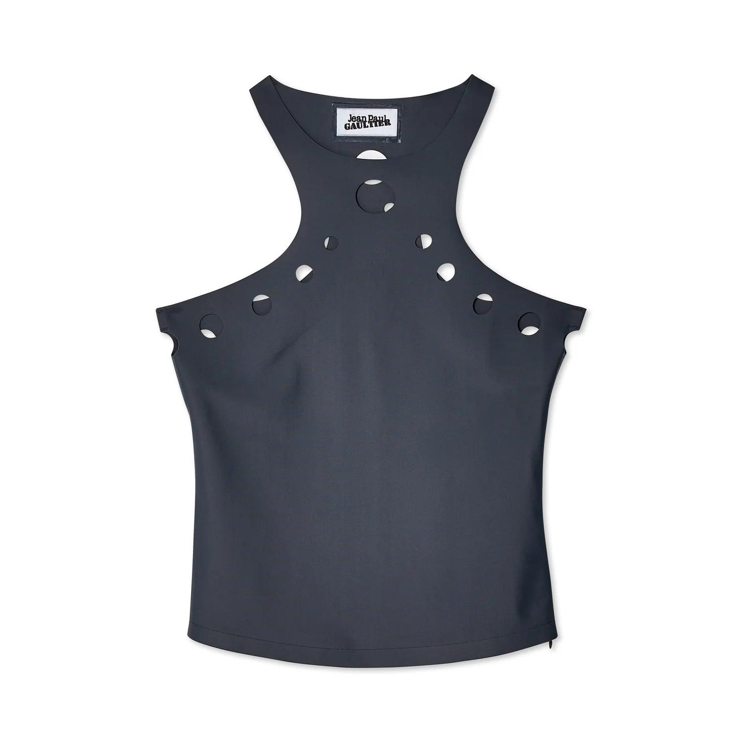 Jean Paul Gaultier - Women's Perforated Tank Top - (Dark Grey) by JEAN PAUL GAULTIER