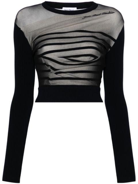 Marinère layered cropped jumper by JEAN PAUL GAULTIER