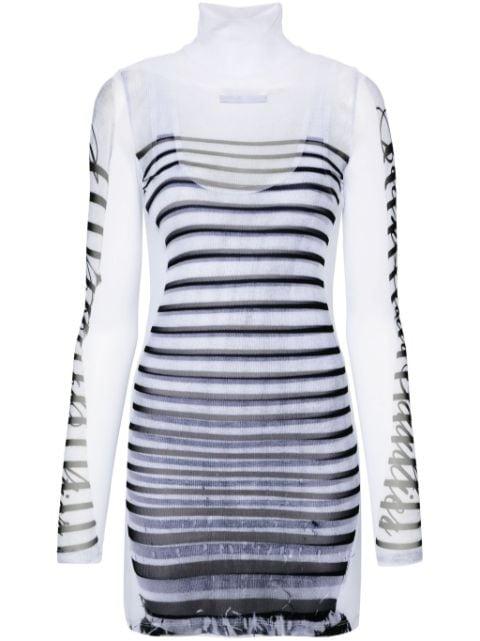 Marinère mesh minidress by JEAN PAUL GAULTIER