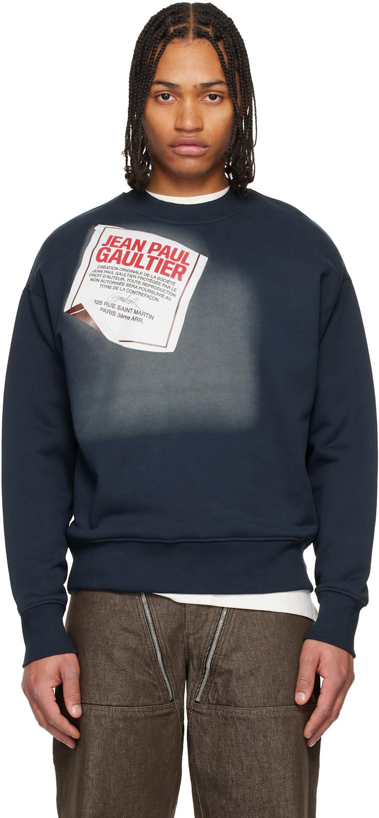 Navy 'The Gaultier Label' Sweatshirt by JEAN PAUL GAULTIER