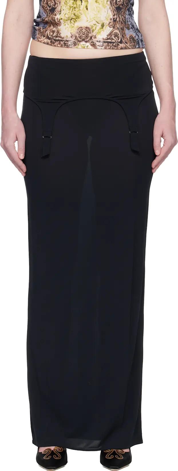Navy 'The Long Garter' Maxi Skirt by JEAN PAUL GAULTIER