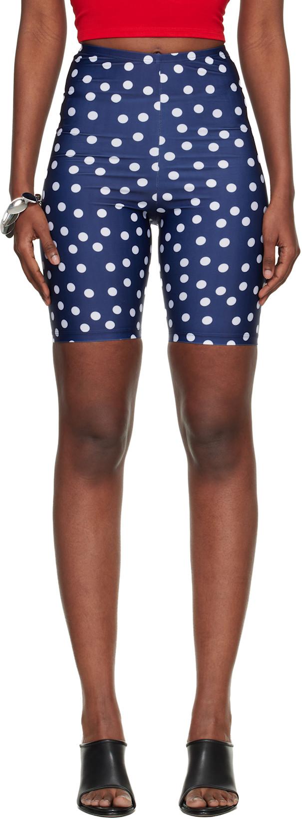 Navy 'The Polka-Dot' Shorts by JEAN PAUL GAULTIER