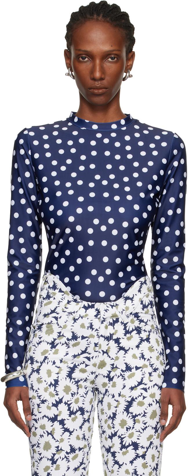 Navy 'The Polka-Dot' T-shirt by JEAN PAUL GAULTIER