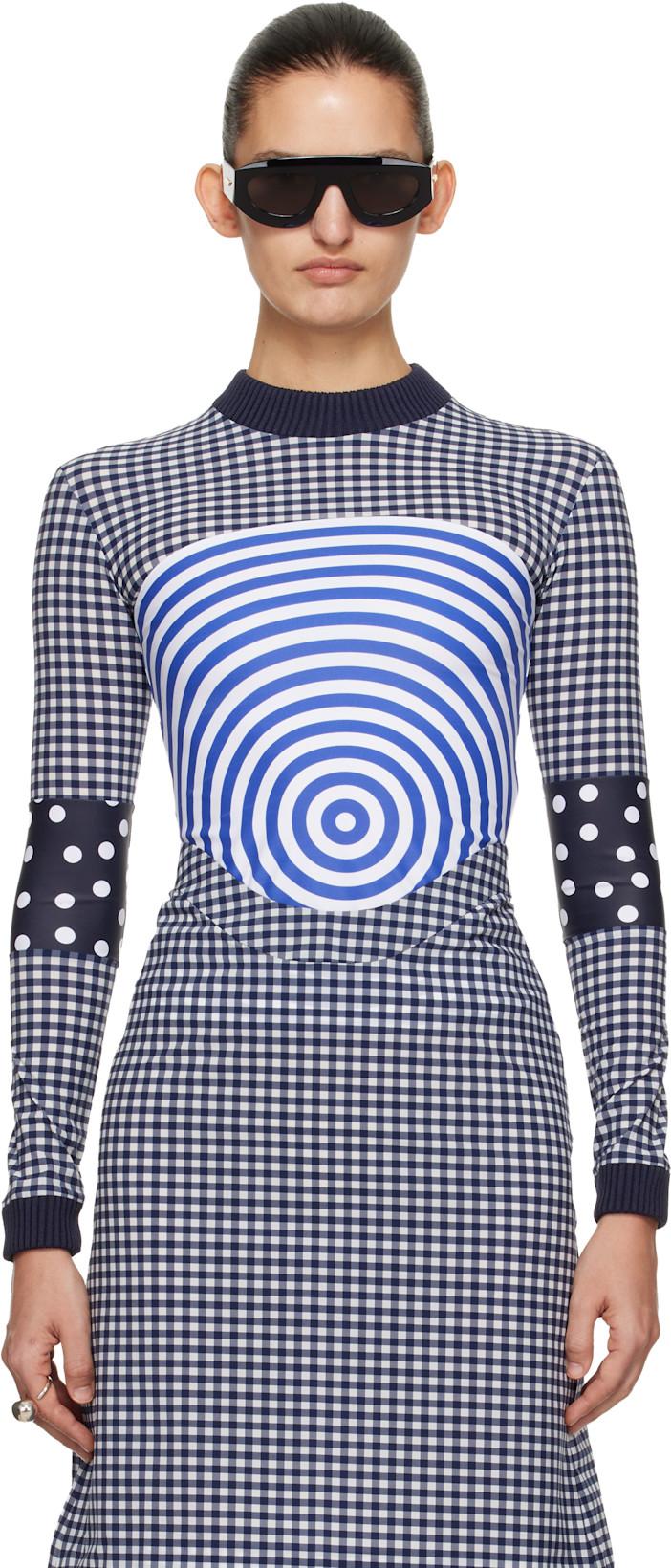 Navy & White 'The Vichy and Target' Top by JEAN PAUL GAULTIER