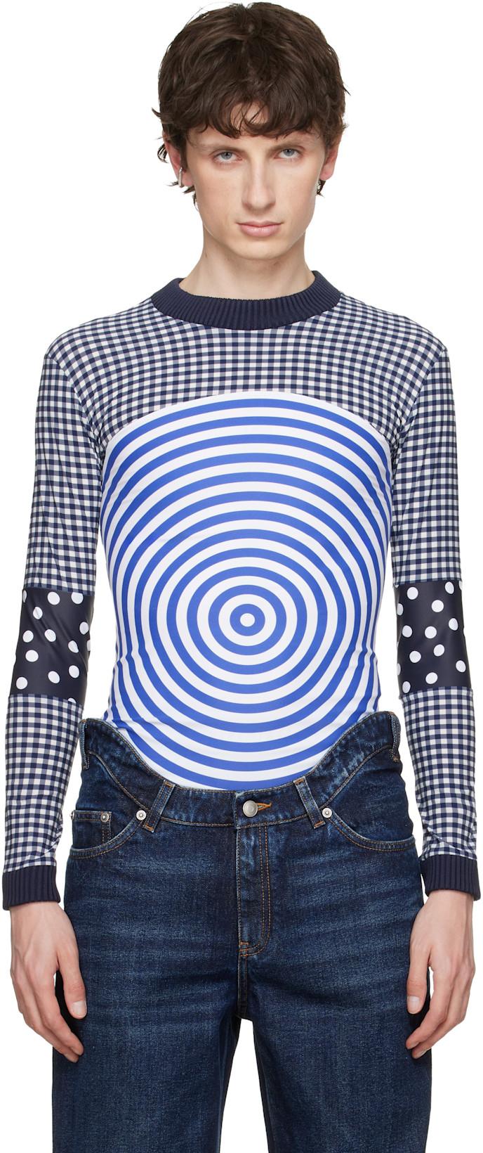 Navy & White 'The Vichy & Target' Top by JEAN PAUL GAULTIER