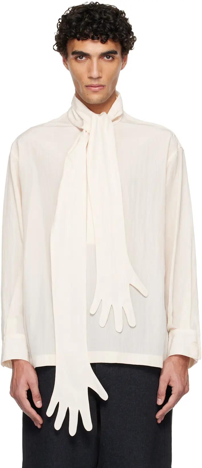 Off-White Glove Detail Blouse by JEAN PAUL GAULTIER