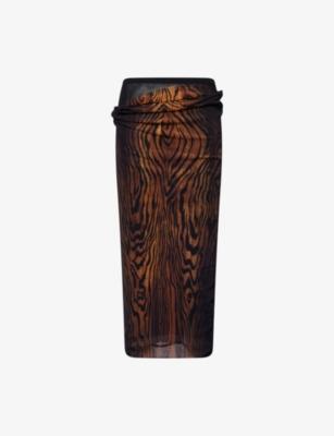 Printed Slim-Fit Woven Midi Skirt by JEAN PAUL GAULTIER Printed Slim-Fit Woven Midi Skirt by JEAN PAUL GAULTIER