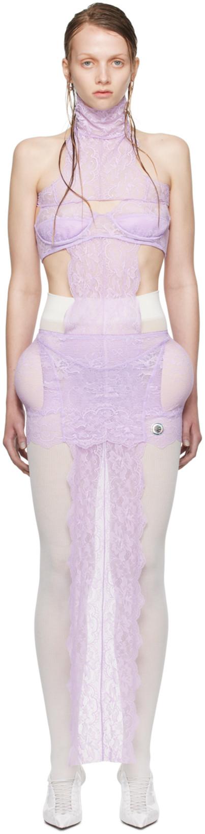 Purple Shayne Oliver Edition Minidress by JEAN PAUL GAULTIER