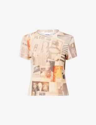 Ribbed Printed Stretch-Cotton T-Shirt by JEAN PAUL GAULTIER