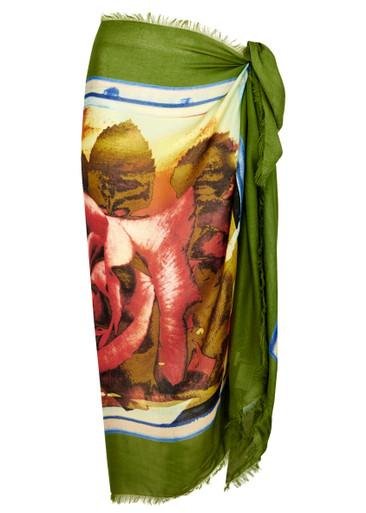 Roses printed modal-blend sarong by JEAN PAUL GAULTIER