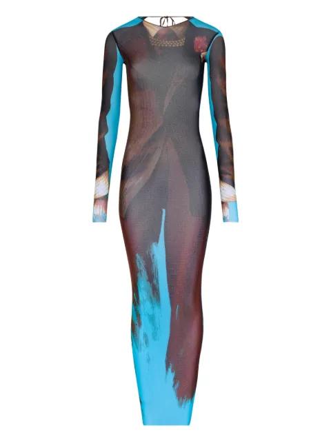 Tennis open-back maxi dress by JEAN PAUL GAULTIER