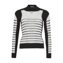The Mariniere long sleeves mix mesh pullover by JEAN PAUL GAULTIER