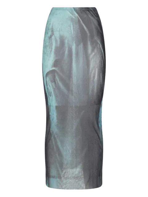 Water print long skirt by JEAN PAUL GAULTIER
