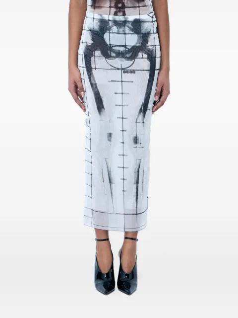 abstract-print midi skirt by JEAN PAUL GAULTIER
