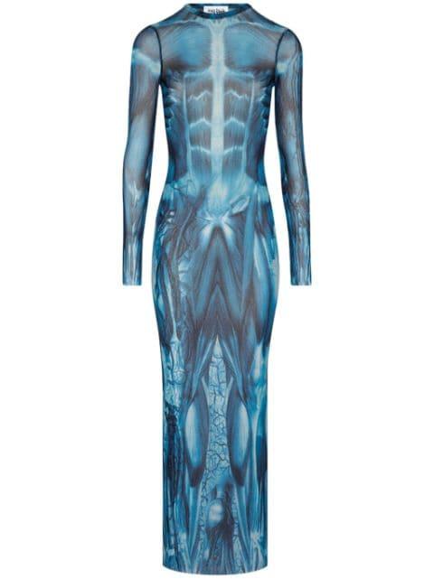 Écorché-print dress by JEAN PAUL GAULTIER