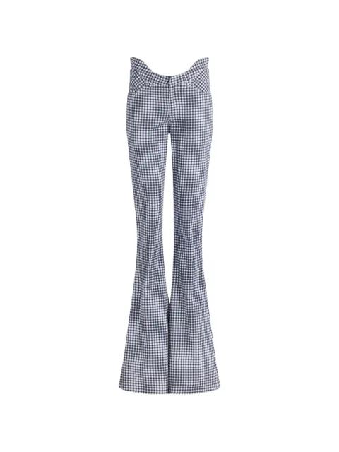 curved gingham flared trousers by JEAN PAUL GAULTIER