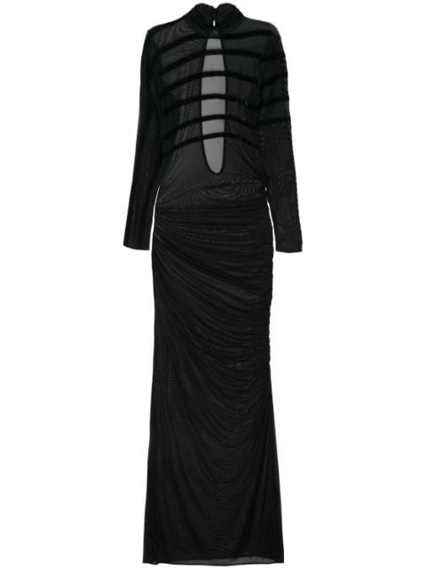 draped mesh dress by JEAN PAUL GAULTIER