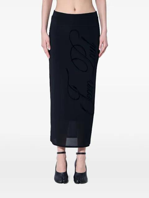 flocked-logo midi skirt by JEAN PAUL GAULTIER