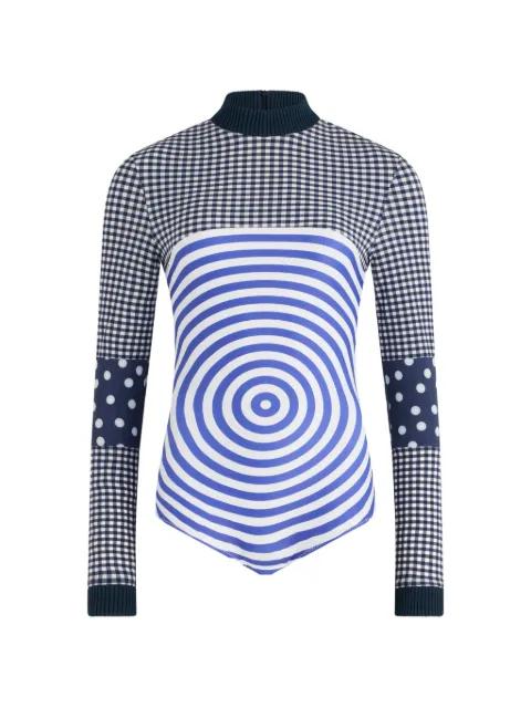 gingham target long-sleeve top by JEAN PAUL GAULTIER