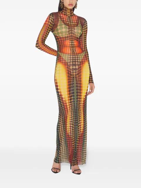 high-neck dots maxi dress by JEAN PAUL GAULTIER
