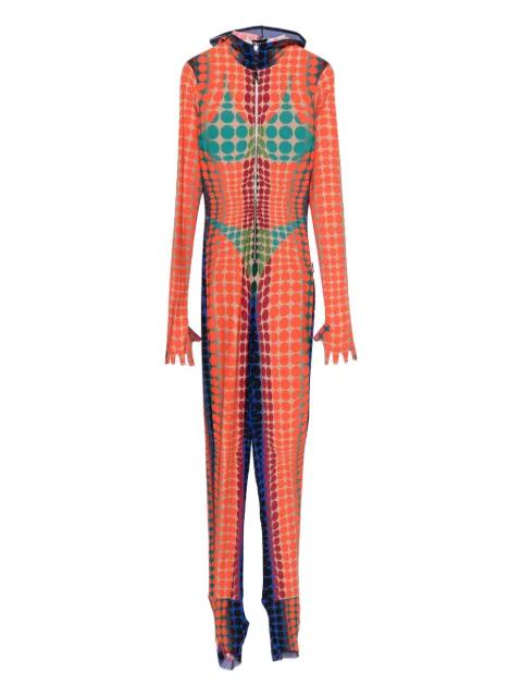 hoodied polka-dot all in one by JEAN PAUL GAULTIER