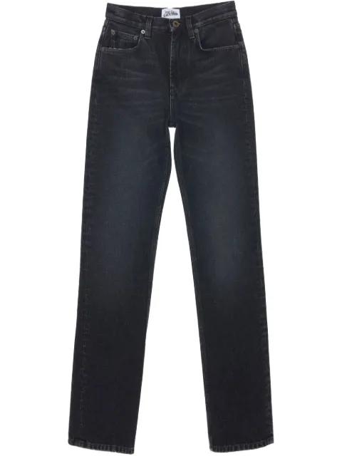 logo-patch high-waist straight-leg jeans by JEAN PAUL GAULTIER
