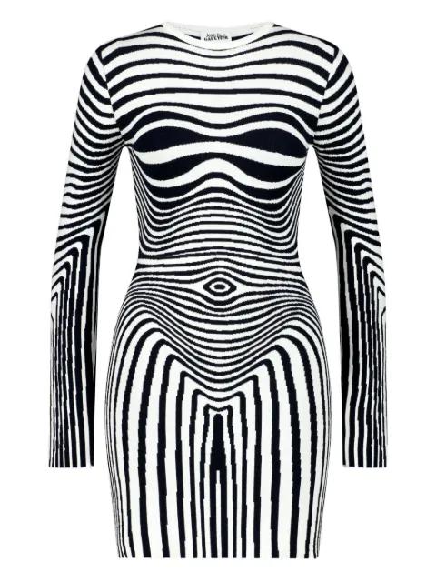 long-sleeve morphing-stripes dress by JEAN PAUL GAULTIER