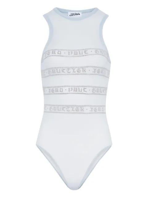 mesh flocked bodysuit by JEAN PAUL GAULTIER