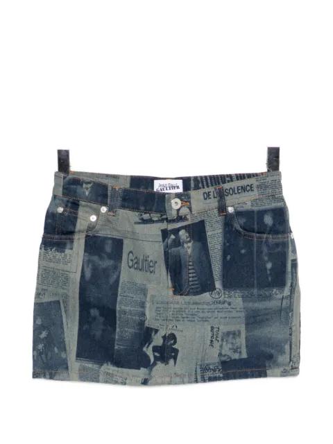 newspaper print mini skirt by JEAN PAUL GAULTIER