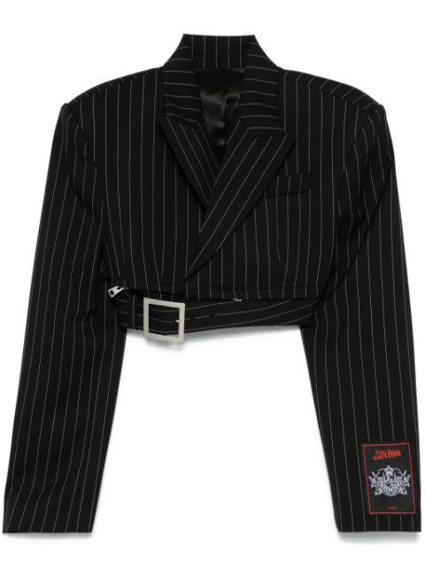 pinstriped cropped blazer by JEAN PAUL GAULTIER