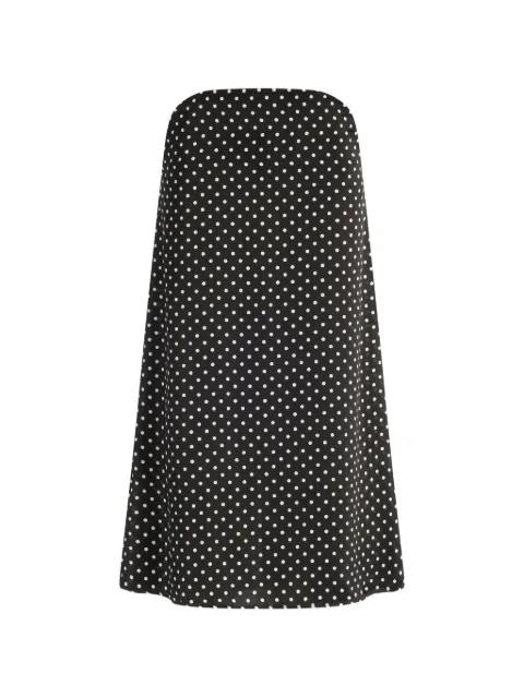 polka dot asymmetric-waist midi silk skirt by JEAN PAUL GAULTIER