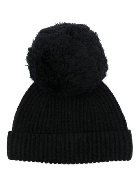 pompom-embellished wool beanie by JEAN PAUL GAULTIER