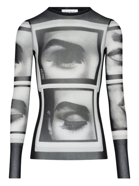 printed long-sleeve top by JEAN PAUL GAULTIER