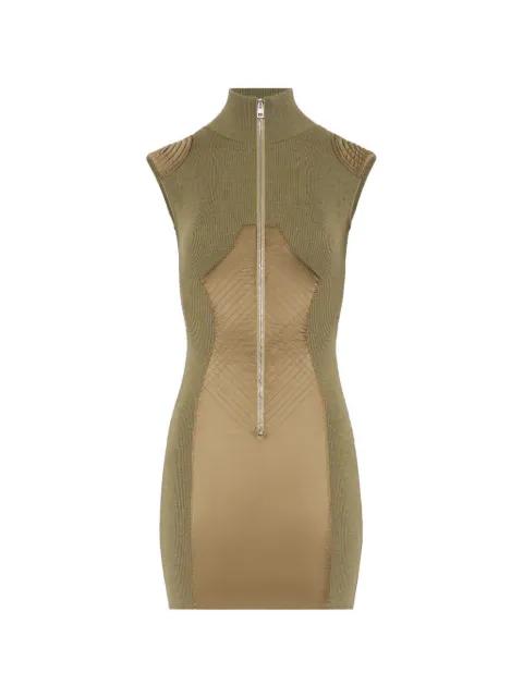 ribbed front-zip mini dress by JEAN PAUL GAULTIER