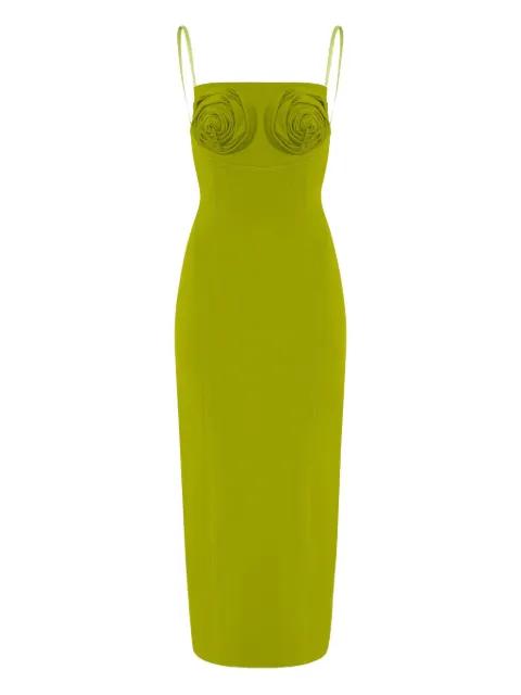 rose-embellished midi dress by JEAN PAUL GAULTIER